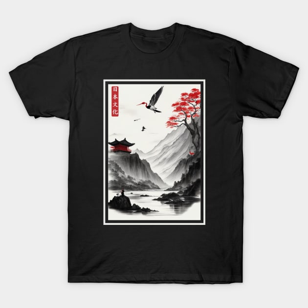temple on a steep hill T-Shirt by nrwahid